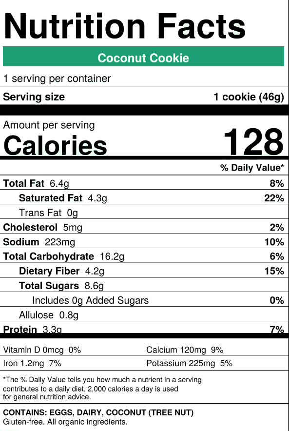 Nutrition label